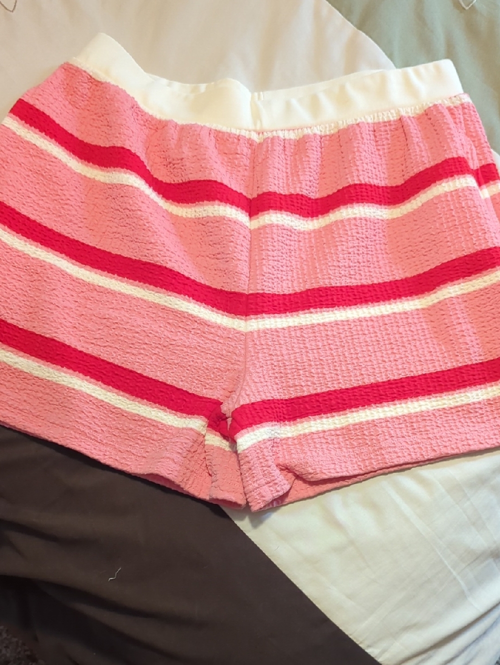 Fantastic Fawn Pink and White Striped High-Waist Shorts